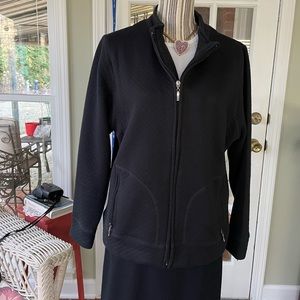 Stephanie Rogers black cotton sweater jacket.  PT